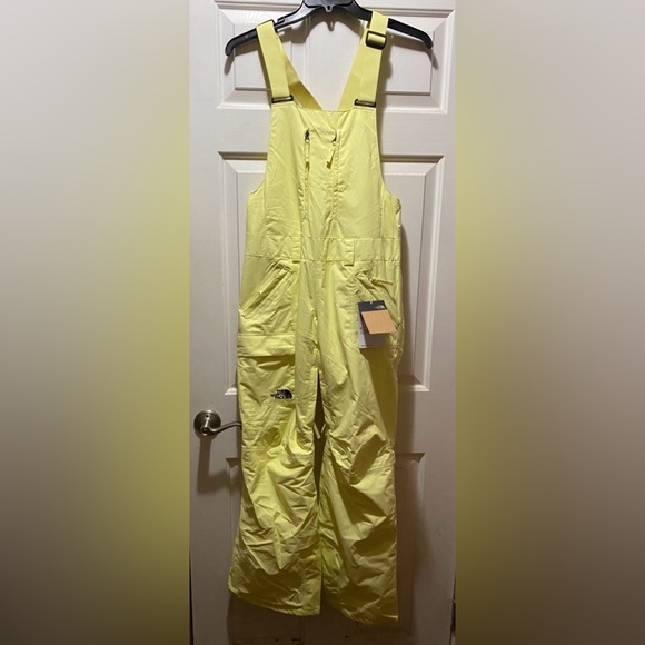 The North Face Yellow Overalls w Freedom Ins BIB Sun Bright - Picture 6 of 15